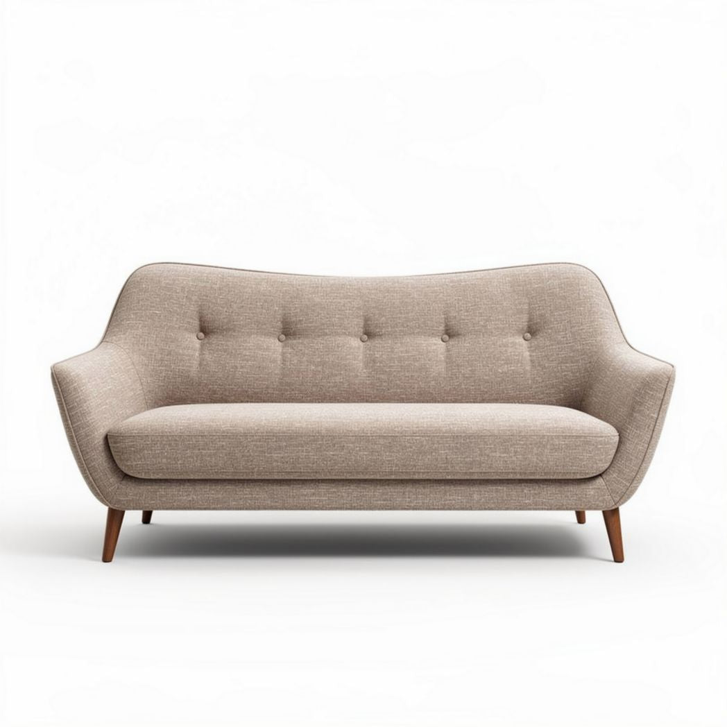 Beige sofa mit Holzbeinen 180 x 80 x 80 cm für Wohnzimmer und Wartebereiche