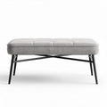 Hocker aus grauem stoff mit metallgestell 80 x 60 x 40cm