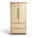 Kleiderschrank aus buchenholz mit zwei türen und zwei schubladen 80 x 40 x 180cm