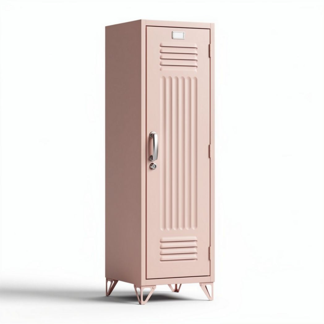 Schrank aus metall in rosa 30 x 30 x 180cm für verschiedene aufbewahrungszwecke