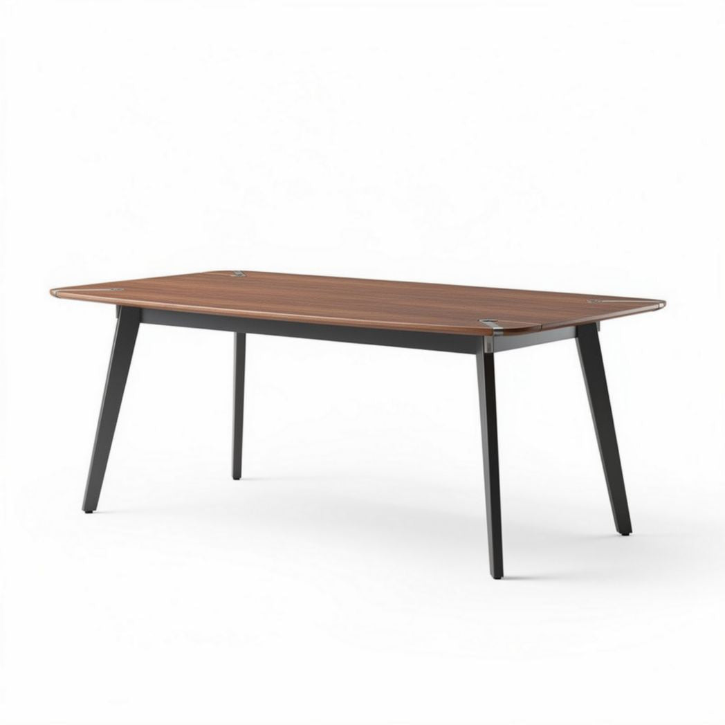 Esstisch 120 x 80 x 75cm aus Holz mit schwarzem Metallgestell