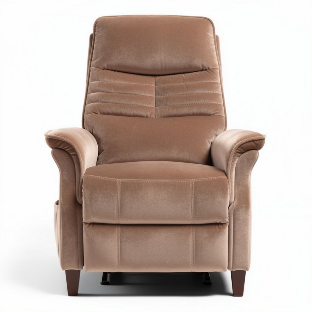 Relaxsessel aus veloursstoff in braun mit elektrischer recline-funktion 90 x 80 x 100cm